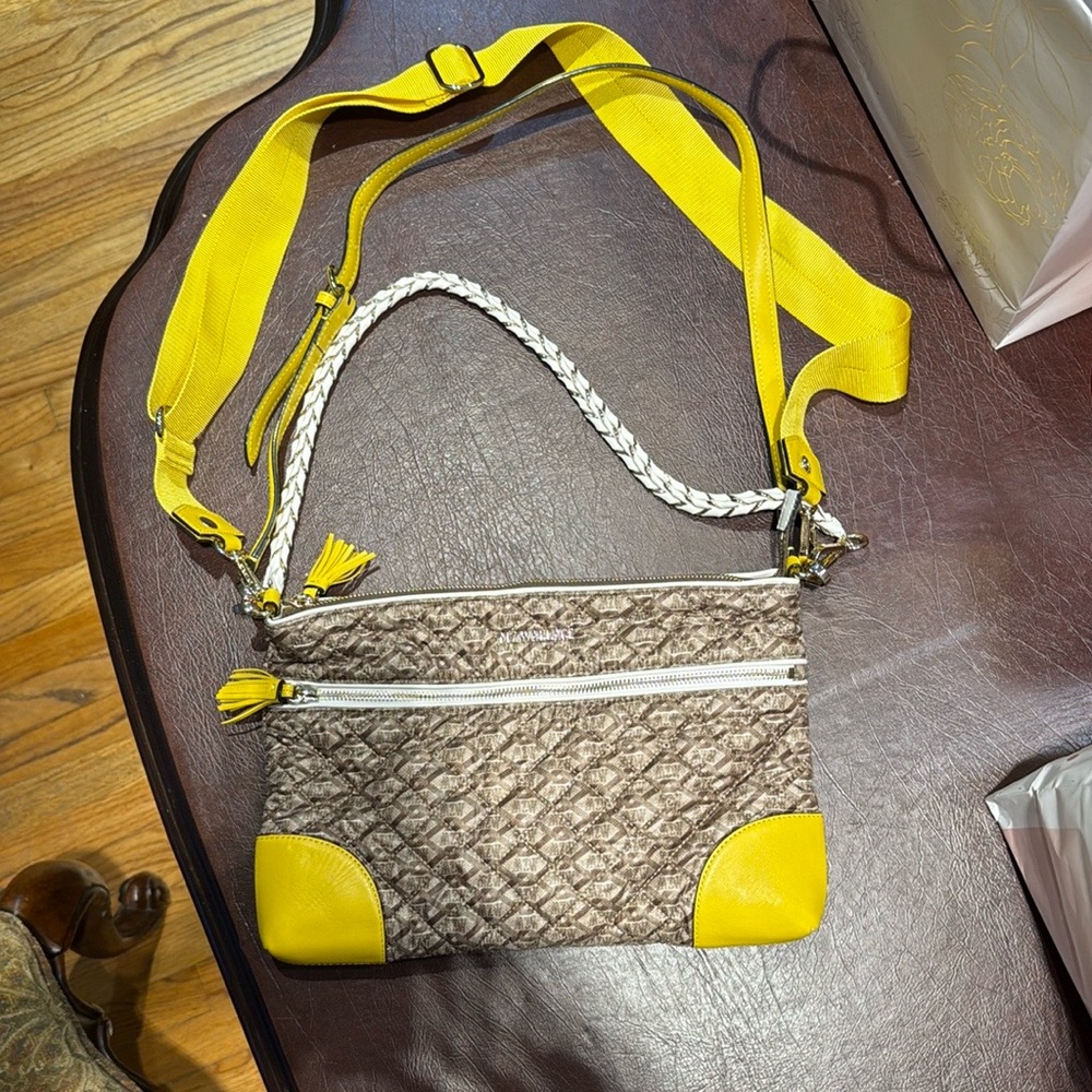 MZ Wallace Quilted Crossbody Bag with Yellow Accents